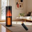 Uthfy Space Heater,1500W Portable Electric PTC Ceramic Heaters for Indoor Use with Thermostat, Remote, 24H Timer, 120°Oscillation, 8 Safety Protections, Room Heater for Bedroom, Office, Black