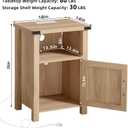 Joaxswe Boho Fluted Nightstand for Bedroom, 18" Rustic Night Stand with Charging Station & USB Port, Modern Accent Bedside Tables with Open Storage Shelf & Door, Wood End Table for Home, Natural Oak, 14" x 18" x 26"