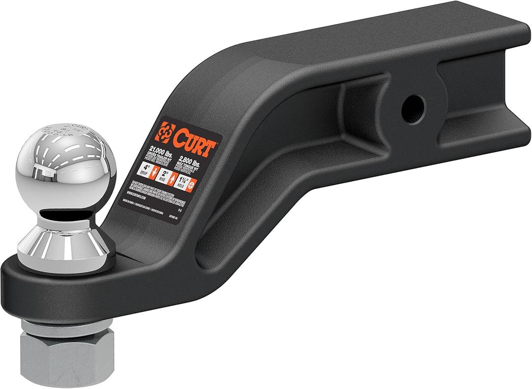 CURT 45375 Forged Trailer Hitch Mount with 2-5/16-Inch Ball, Fits 3-Inch Receiver, 20,000 lbs, 4-in Drop | Hitch Pin Sold Separately