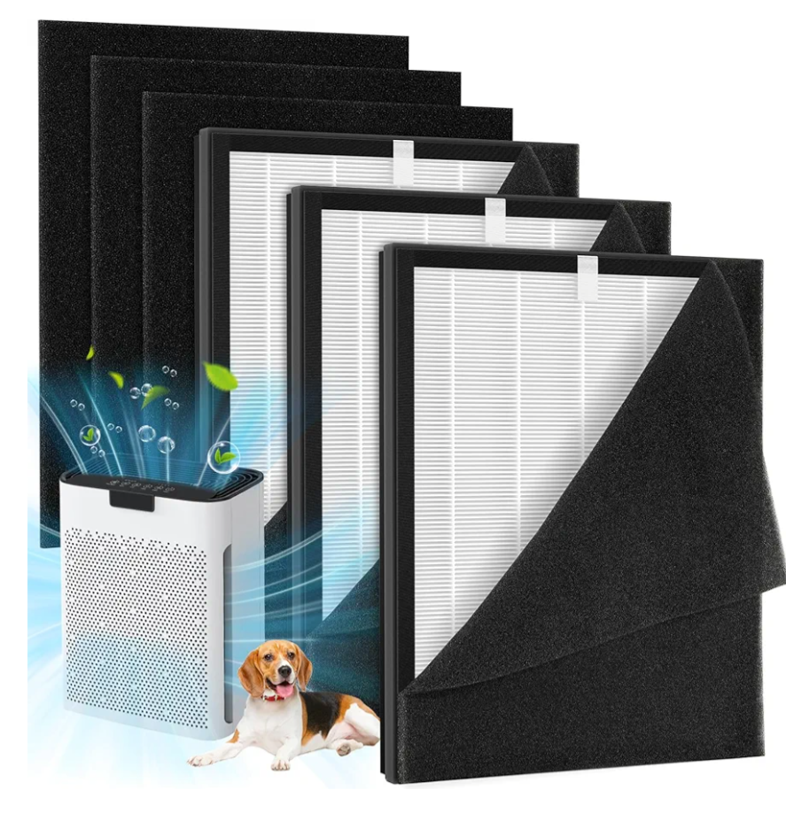 3 Pack KJ190L Replacement Filter Compatible with MOOKA KJ190L Air Purifier, 3 in 1 High-Efficiency Filters & 6 Washable Pre Filters, True HEPA Activated Carbon Filter for Home Large Room