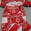 KYEESE Dog Christmas Pajamas, Warm Fleece Winter Dog Pajamas for Small Dogs, Cozy Holiday Pet Onesie with Snowflake Design, Lightweight Pet Clothes, Cozy Xmas Outfit Jumpsuit, X-Large