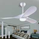 36" Ceiling Fans with Light and Remote Controll, Reversible DC Motor Indoor/Outdoor 3 Blade Modern Ceiling Fan for Kids Room, Bedroom and Living Room (White)