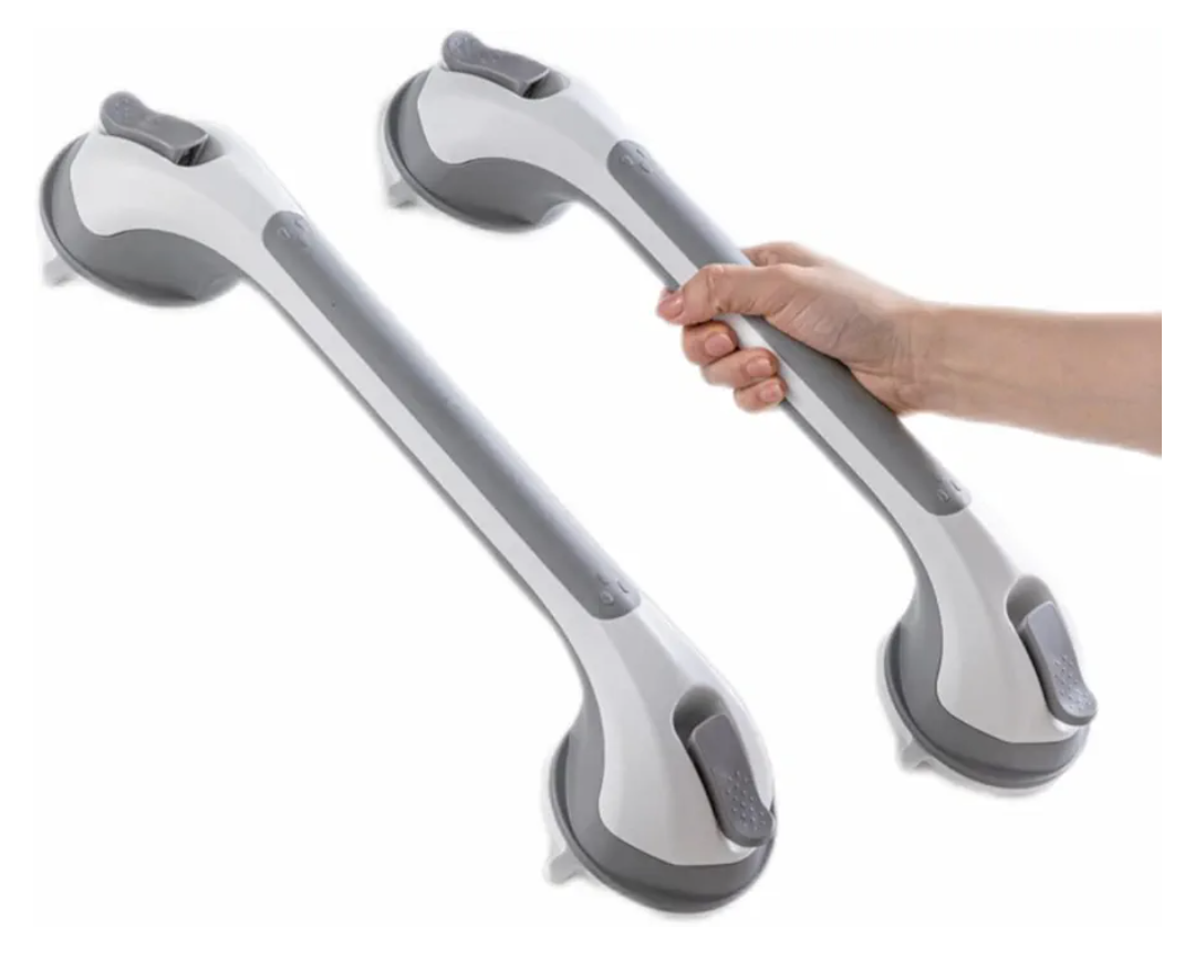 TAILI Grab Bars for Bathtubs and Showers 2 Pack Suction Grab Bar, Heavy Duty Shower Handle Removable Bath Handrails for Seniors and Elderly, Bathroom Safety Grip No Drilling Waterproof,Grey
