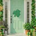 St Patricks Day Shamrock Hanging Sign St. Patrick's Day Decoration Irish Blessing Saint Patricks Wall Hanger for Home Farmhouse Indoor Outdoor Window 12 X 12 Inch