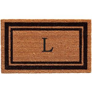 Calloway Mills 152961830L Black Border 18" x 30" Monogram Doormat, (Letter L)