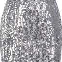 MANER Women's Sequin Skirt Sparkle Stretchy Bodycon Mini Skirts Night Out Party