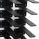 10 Pack - 8 inch Black Hidden L Shelf Bracket (1/5 Inch Thicked) Iron Floating Shelf Brackets Rustic Industrial Metal Brackets for Shelf Support