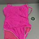 Eomenie Women's One Piece Swimsuit Tummy Control Slimming Bathing Suit Ruched Swimwear Tie Back Shell Stitch Swim Suit Hot Pink, Medium