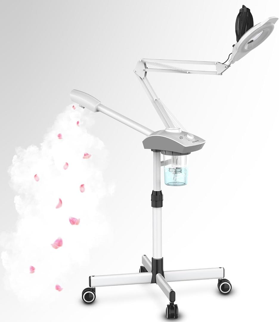 TASALON Professional Facial Steamer with 5X Magnifying Lamp for Esthetician