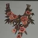 Embroidered Lace Neckline Collar Warm Tones Floral Brown Leaf Applique Patches Scrapbooking Embossed Sewing (Wine Red A)
