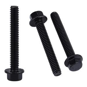 1/4-20 x 2 (27 Pack) Serrated Flange Hex Head Bolts Screws, Stainless Steel 304 (18-8) Flanged Hexagon Bolts Screws, UNC Coarse Thread, Full Thread, Black Coated