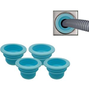 4 Pcs Drain Pipe Hose Seal Deodorant Silicone Plug, Washing Machine Drain Hose Seal Plug, for Bathroom Kitchen Laundry Pipe Sewer Seal(Blue)
