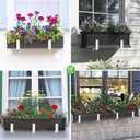 HFHOME 4 PCS Adjustable Planter Box Brackets (6 to 12.5 in), Universal Window Box Brackets, Heavy Duty Metal Flower Box Wall Mounting Hooks for Balcony, Fences, Patio, and Garden - White