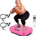 Vibration Plate Exercise Machine, 2025 Upgraded Fitness Vibrating Lymphatic Drainage Full Body Workout Shaker for Weight Loss, Featuring a 330 Lbs Capacity Vibrate Fitness Platform with 8 Modes, Pink
