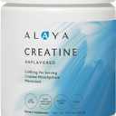 Alaya Naturals Micronized Creatine Monohydrate Powder Pure Performance Fuel for Strength, Mental Focus, Vegan, Non-GMO, Easily Mixable & Flavorless - 5 g. Bbd 02/28