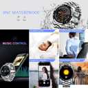 Men Smart Watch for Android iOS, Bluetooth Calls Voice Chat with Heart Rate/Sleep Monitor Fitness Tracker, 1.3" Full Touch Screen IP67 Waterproof Stainless Steel Activity Tracker for Men
