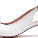 GENSHUO Low Kitten Heels Women's Slingback Dressy Pumps Pointed Closed Toe Ankle Strap Elegant Wedding Pumps Formal Comfortable Shoes, 7.5