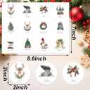 4 x Christmas Stickers for Cards Crafts Envelope Seals 2 Inch 12 Designs Round Elegant Merry Christmas Holiday Patterns Label Card Stickers for Envelopes Xmas Gifts Presents Bag Navidad (joy180)