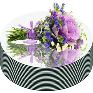 19 Pack Acrylic Round Mirrors for Table Centerpieces, Non Glass Circle Mirror for Centerpieces Mirror Candle Trays Plates for Wedding Birthday Christmas Table Home Bathroom Wall Decor (12inch/30cm)