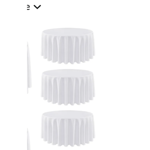 sancua 3 Pack Round Tablecloth 120 Inch White, Stain and Wrinkle Resistant Table Cloth - Washable Polyester Table Cover for Dining Tables, Buffet Parties and Camping