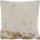 SARO LIFESTYLE Foil Print Faux Cow Hide Throw Pillow with Poly Filling 