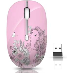 JUHOO Wireless Mouse with Nano Receiver for PC, Laptop, Notebook, Computer, MacBook, Less Noise, Portable Mobile Optical Mice