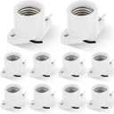 10 Pcs E26 Light Socket Porcelain Lamp Holder Socket Medium Keyless Threaded Base with Two Hole Flange Mounting and 6" Wire Indoor Garage Closet Lighting