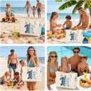 Beach Bags for Women Large Waterproof Beach Travel Tote Bags Sandproof Swim Pool Bag Canvas Zipper Big Tote