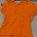 Artfish Women's Short Sleeve T-Shirts Low Scoop Neck Slim Fitted Ribbed Knit Casual Longer Crop Top XL