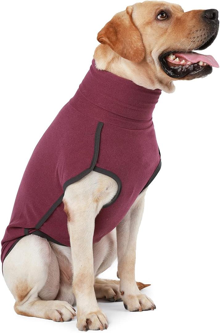 Dog Sweater Pullover Cold Weather Vest for Dogs Dog Sweatshirt & Jacket for Indoor and Outdoor Use (Medium, Wine red)