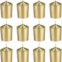 Mega Candles 12 pcs Unscented Gold Votive Candles, Hand Poured Wax Candle 15 Hours 1.5 Inch x 2.25 Inch, Home Décor, Wedding Receptions, Centerpieces, Occasions, Events, Meditations, Holders, Gold