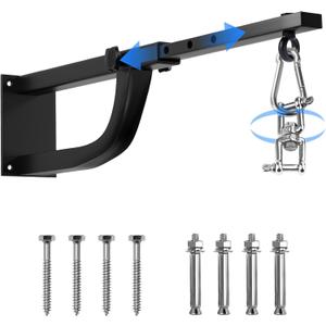 Punching Bag Hanger, Boxing Bag Wall Bracket Heavy Hanger Rated Hanging Stand Silent Rotation for Home Gym Indoor Outdoor Boxing Exercise (W:17.1"-24.8")