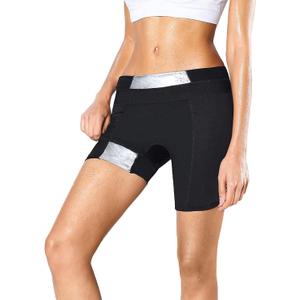 Women's High Waist Sauna Shorts, Dual-Zone Sweat Tech, Tummy Control Workout Short, Breathable Compression Gym Pants (Black, L)