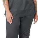 Amazon Essentials Women's Classic Fit V-Neck Short Sleeve Scrub Top (Available in Plus Size) (Black, XXL)