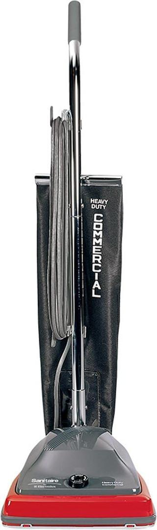 Sanitaire EUKSC679J Commercial Shake Out Bag Upright Vacuum Cleaner with 5 Amp Motor, 12" Cleaning Path,Red