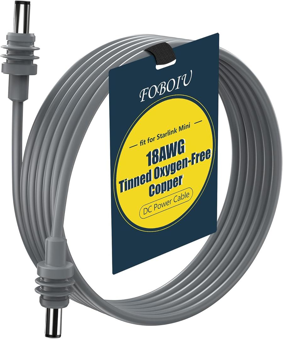 Fit for Starlink Mini DC Power Cable 3M/9.8FT, Tinned Oxygen-Free Copper OFC Wire Compatible with Starlink Mini Cable LSZH Waterproof Outdoor Gray for RV Power