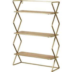 Touch of Class Modern Style Jamie Gold Wall Display Shelf