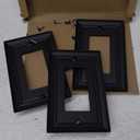 4-Pack Decorator Outlet Covers, Decorative Black Wall Plates, Metal Outlet Cover Plates for Receptacle, GFCI, Dimmer Switch, 3.15''*4.88'', Midsize (1 Decorator 4PK)