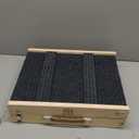 Upgraded 2026 MYUNIK Adjustable Small Dog Ramp 37.8" Foldable Solid Wood Pet Small Ramp with 5 Heights 13.6–21.5", Non-Slip Carpet Handle Ramp for Bed Couch Sofa & Car