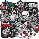 30pcs Random Assorted Cool Punk Embroidered Patches, Sew On/Iron On Patch Applique for Clothing, Jackets, Jeans, Hats, DIY Accessories