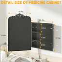 Batuso 24"x16" Bathroom Medicine Cabinet with Vintage Arched Mirror - All-Metal Gold Medicine Cabinets with Hand-Painted Aluminum Door Frame, 2 Stable & Removable Shelves, Gold