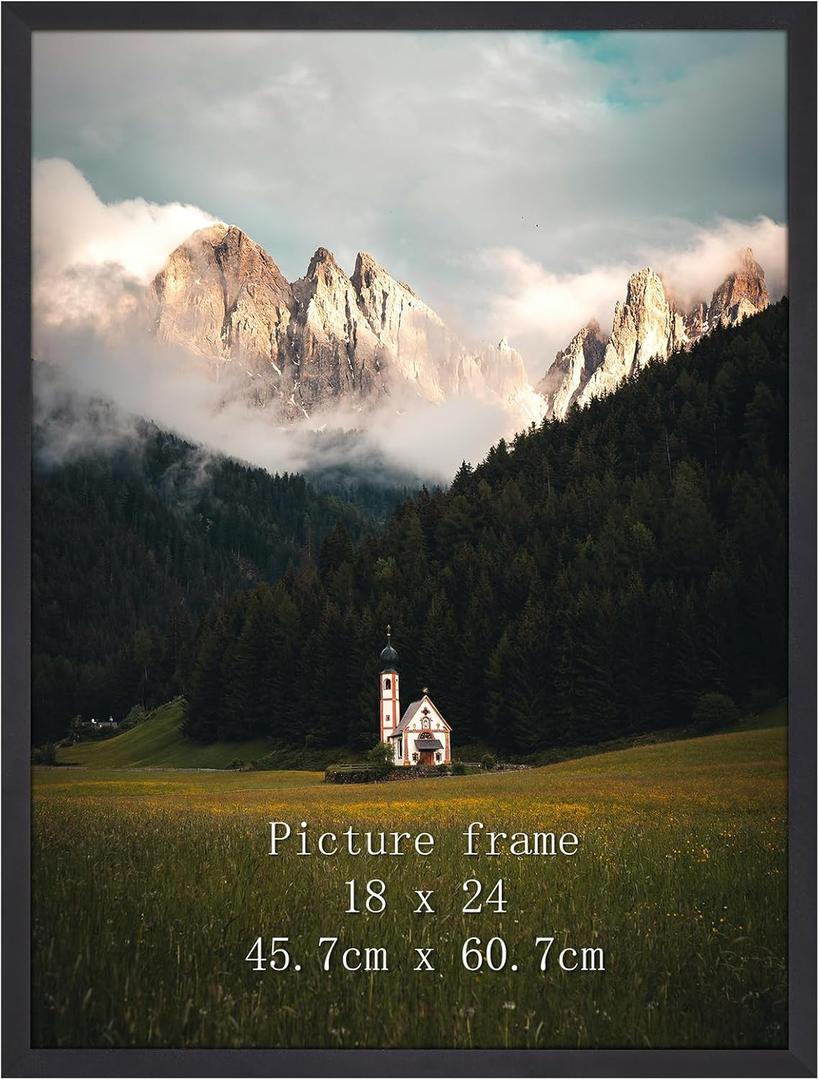 Giftgarden 18x24 Poster Picture Frame Black, Textured Aluminum 18 x 24 Frame for Wall Display, Single