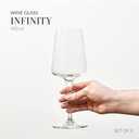Krosno White and Sparkling Wine Glasses, 6 piece set, 13.52 oz, Infinity Collection, Elegant, Crystal Glass, Lead-free Glass, Dishwasher Safe, Made in Europe