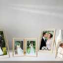 YiPinYin Gold 6x8''Floating Frame Set of 2,For Photo Sizes (3.5x5''4x6''5x7''),Metal Frames for Tabletop/Shelf Display,Classy Gift Choice for Wedding,Birthady,Home or Office Decor