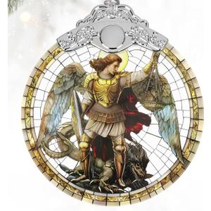 Stained Glass Ornaments, 2025 Christmas Ornament, Christmas Tree Ornament, Heirloom Keepsake, Gift Exchange, Gifts Idea - Archangel Michael