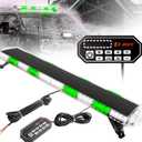 ASPL 47" Low Profile Roof Top Strobe Lights Bar with Controller High Intensity 88 LED Emergency Warning Flashing Traffic Advisor Snow Plow Light for Trucks Vehicles Tow Pickup (Green/White)