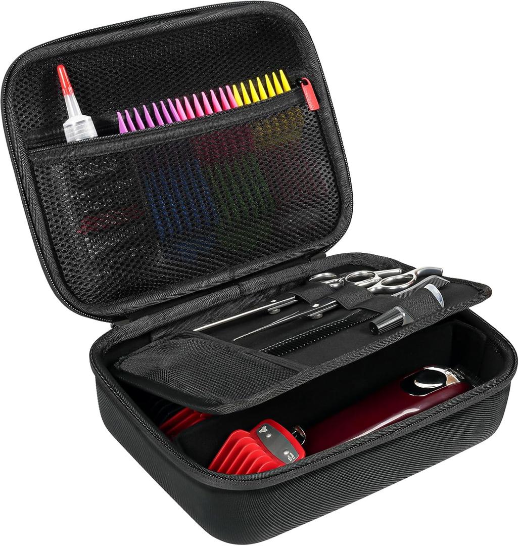 ProCase Hard Travel Case for Hair Clippers, Hair Cutting Barber Supplies Holder, Trimmer Organizer Storage Bag for Hatteker/Oneisal/Wahl 5Star/Andis Men Razor Guard Grooming Kits -Black (L (10.2L*7.5W*3.5H Inch))