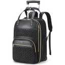 Rolling Backpack with Wheels, Large Carry On Flight Approved, 17 Inch Wheeled Laptop Backpack for Travel Work Business Overnight Roller Bag, Black