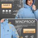 BANTREK Women's Ski Jacket Waterproof Warm Winter Coat Hooded Windproof Snow Jacket for Hiking Snowboarding (Denim Blue,XX-Large)