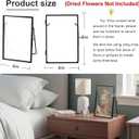 2 PCS Floating Double Picture Frame Hinged Folding, 4x6 Elegant Thin Edge Metal Real Glass Brass Photo Frames for Tabletop Wall Display, Christmas Day Gift Home Decorative Art Cfafts,Vertical, Retangle, Black